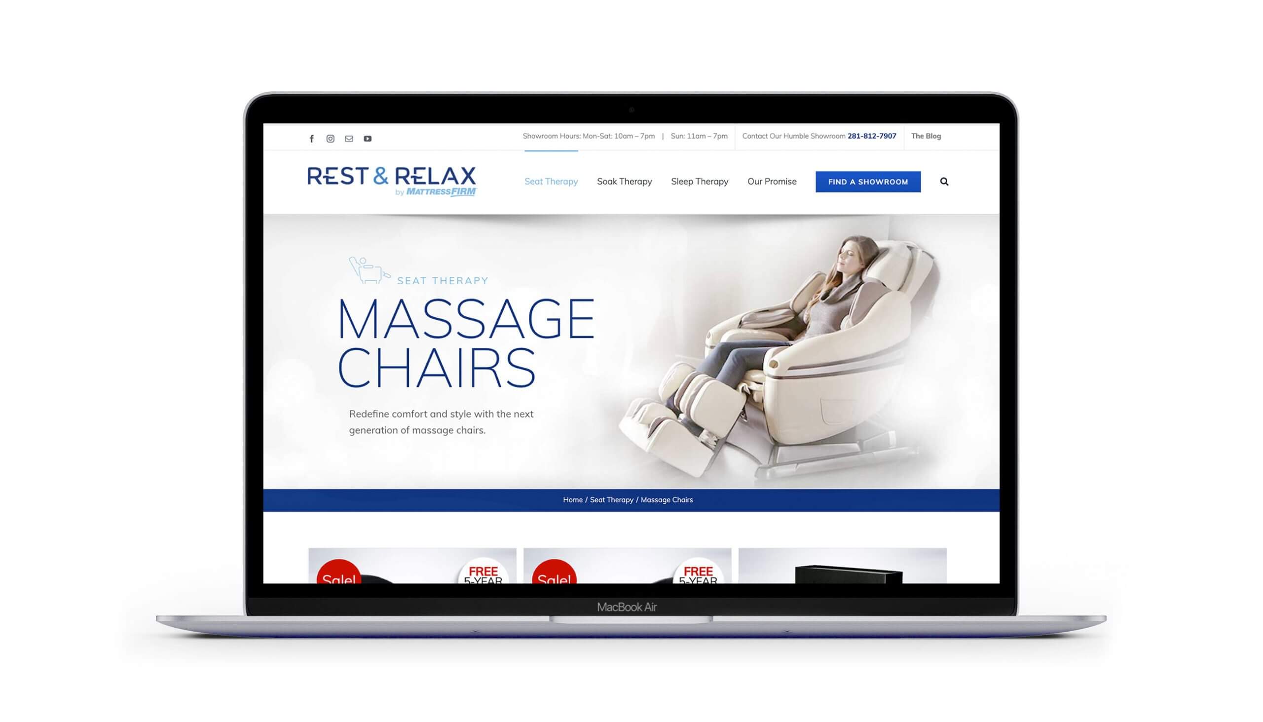 Rest & Relax Massage Chair on MacBook Air